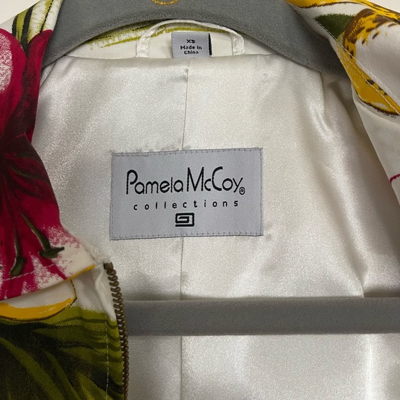 Pamela McCoy Colorful Plumeria Patterned Cotton Blend Jacket | Womens XS - Picture 4 of 9